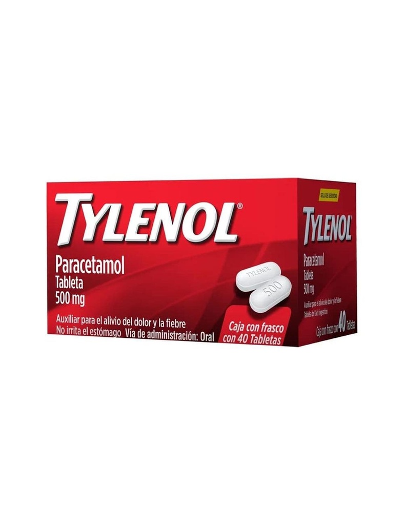 Tylenol 500 Mg Frasco 40 Tabletas 