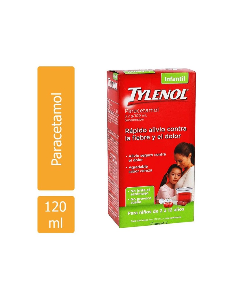 Tylenol Infantil Cereza Suspensión 120 Ml 