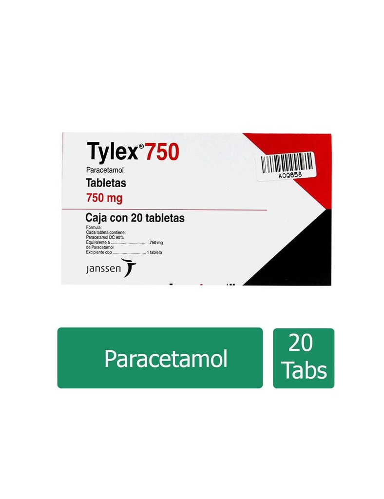 Tylex 750 Mg 20 Tabletas 