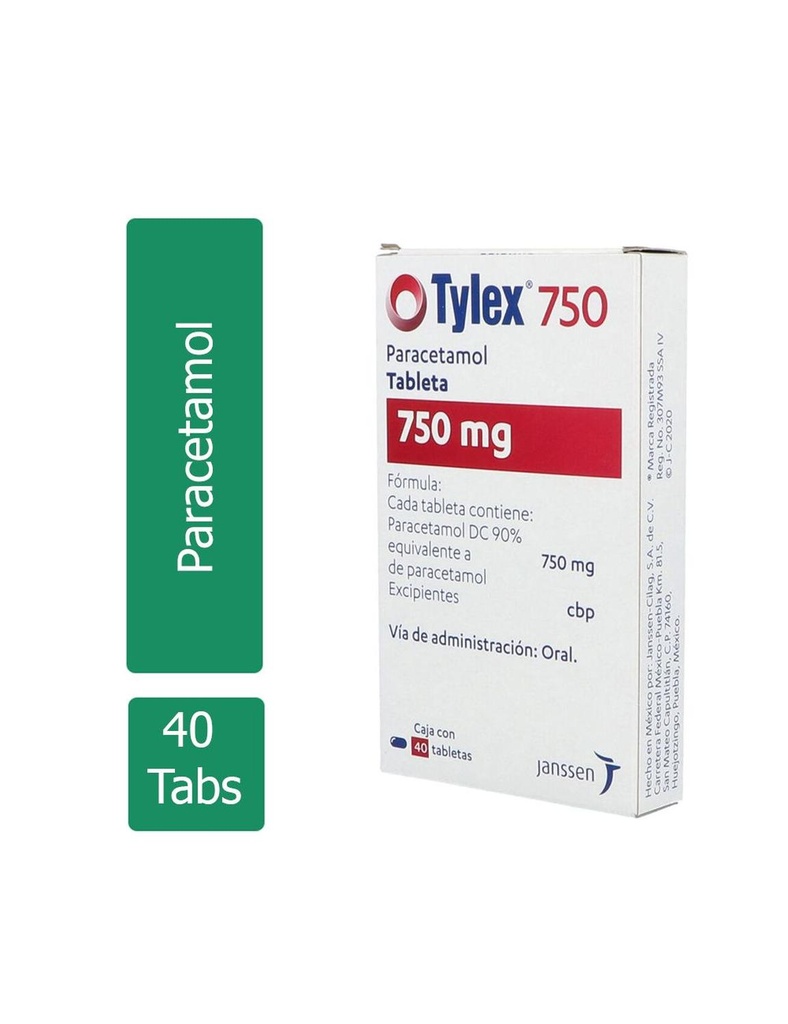 Tylex 750 Mg 40 Tabletas 