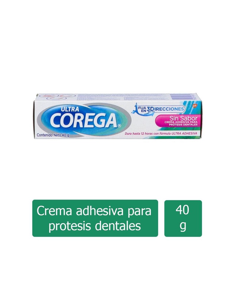 Adhesivo Corega Ultra Sin Sabor 40 G 