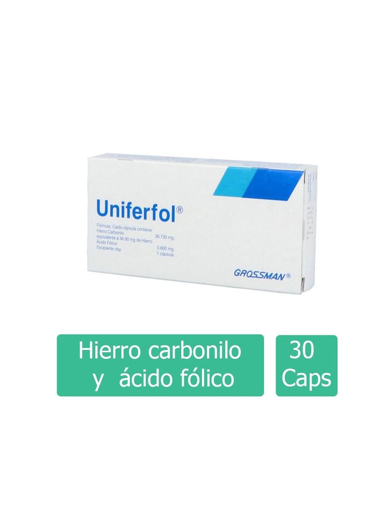 Uniferfol 36/0.800 Mg 30 Cápsulas 