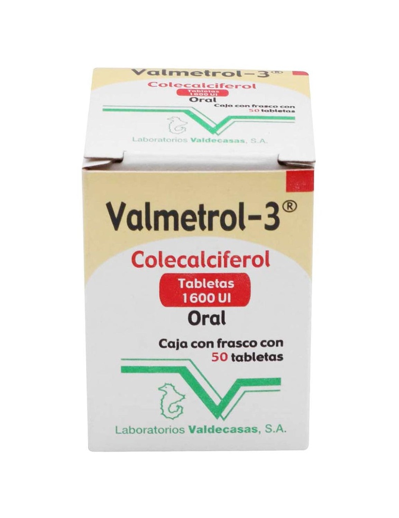 Valmetrol-3 1600 Ui Caja Con Frasco Con 50 Tabletas