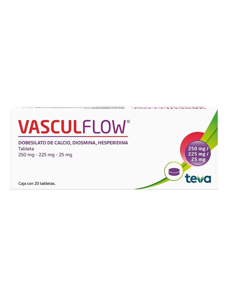 Vascul Flow 20 Tabletas 250 / 225 / 25 Mg 