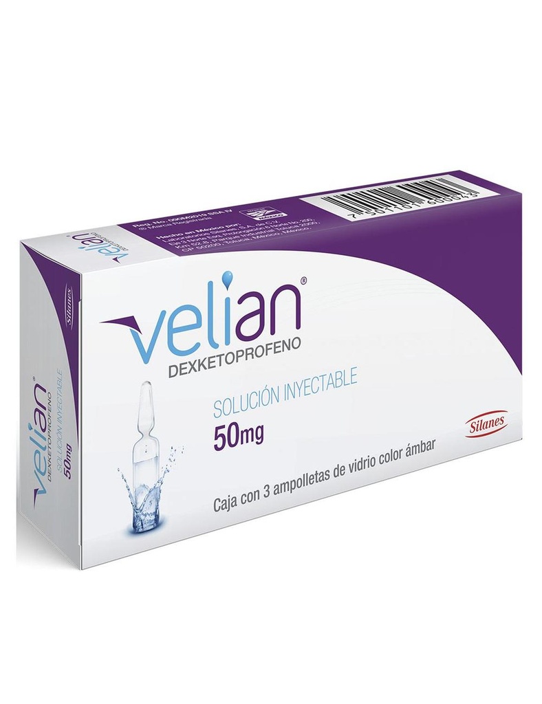 Velian 50 Mg Solución Inyectable 3 Ampolletas 2 Ml 