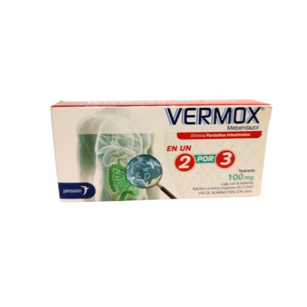 Vermox 6 Tabletas 100 Mg 