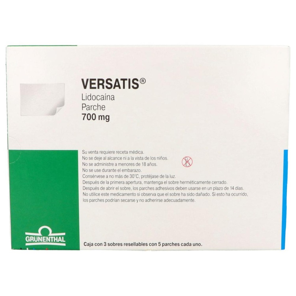 Versatis 700 Mg 3 Sobres 5 Parches 