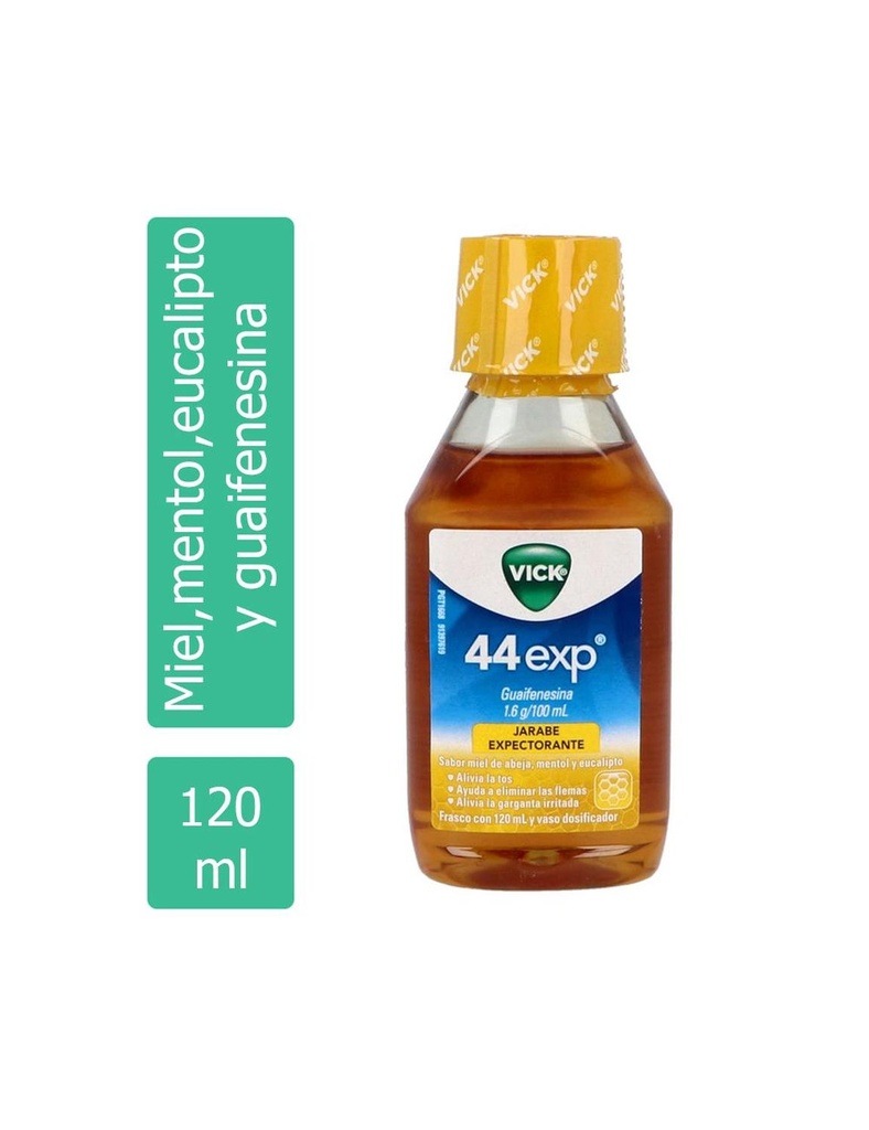 Jarabe Vick 44 Expectorante Miel de Abeja-Mentol-Eucalipto 120 Ml 