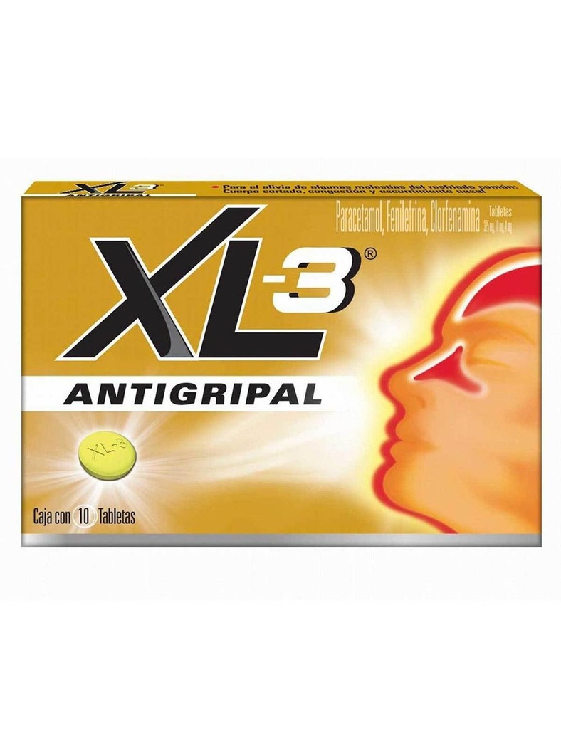 XL-3 Anti Gripal 325 / 10 / 4 Mg 10 Tabletas 