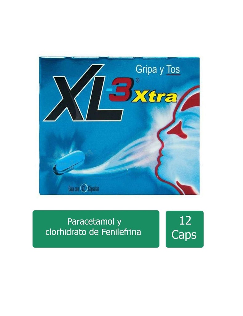 XL-3 Xtra Gripa Y Tos 12 Cápsulas 