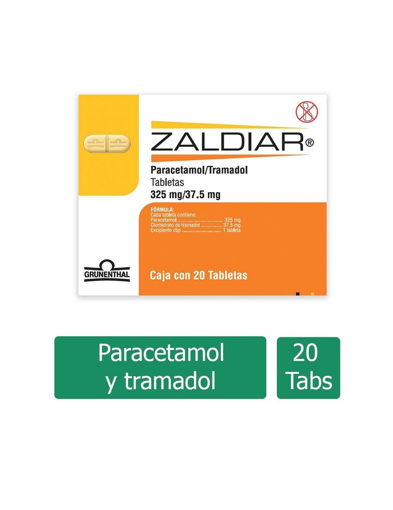 Zaldiar 37.5 / 325 Mg 20 Tabletas 