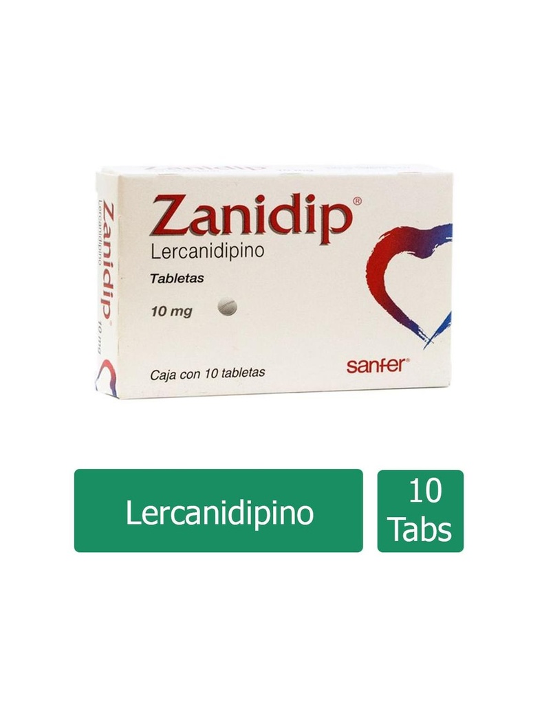 Zanidip 10 Mg 10 Tabletas 