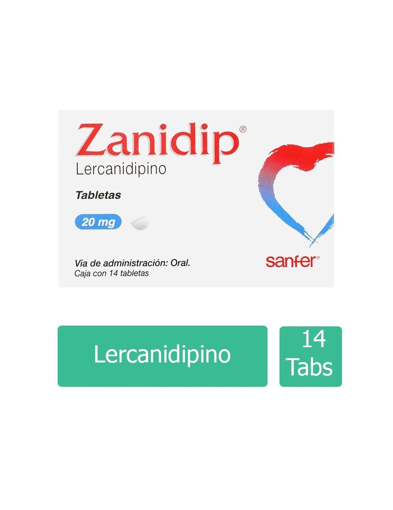 Zanidip 20 Mg 14 Tabletas 