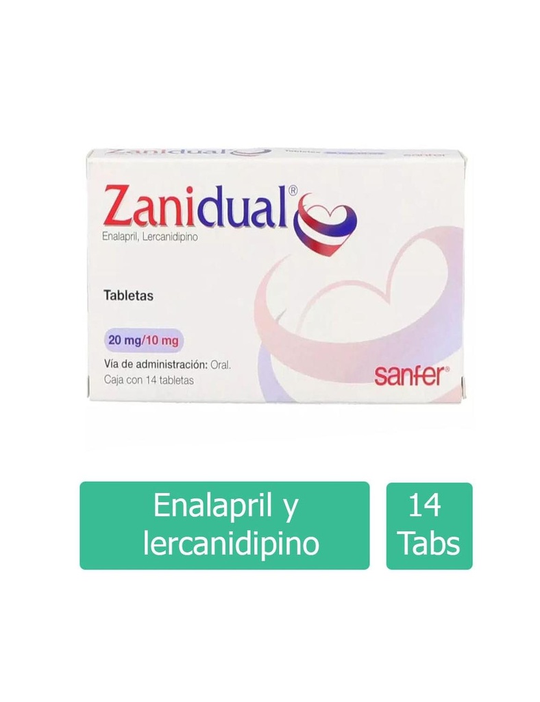 Zanidual 20 Mg / 10 Mg 14 Tabletas 