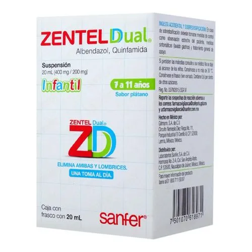 Zentel Dual 400 / 200 Mg Suspensión Frasco 20 Ml 