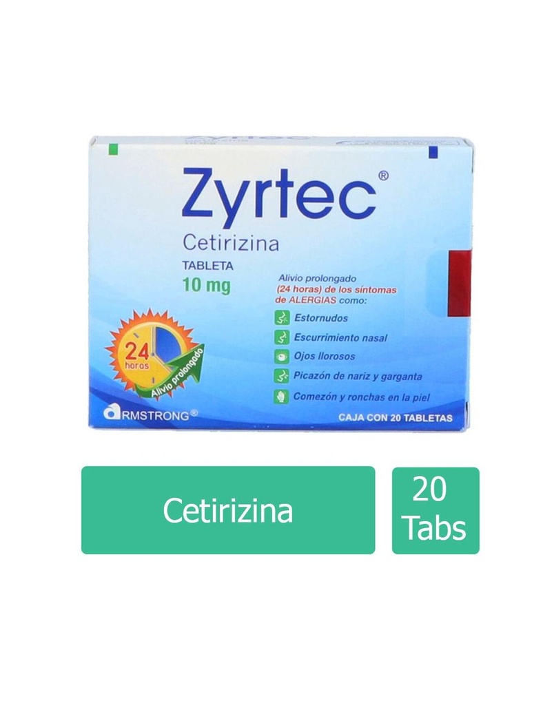 Zyrtec 10 Mg 20 Tabletas 