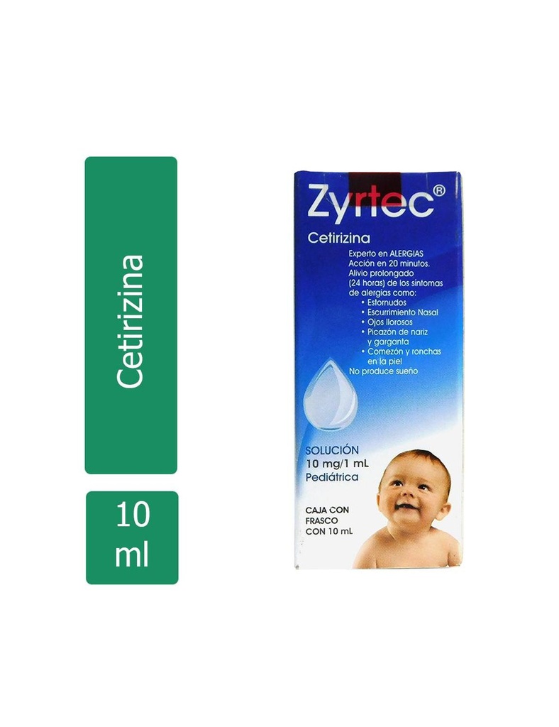Zyrtec 10 Mg / 1 Ml Pediátrico Solución Frasco 10 Ml 