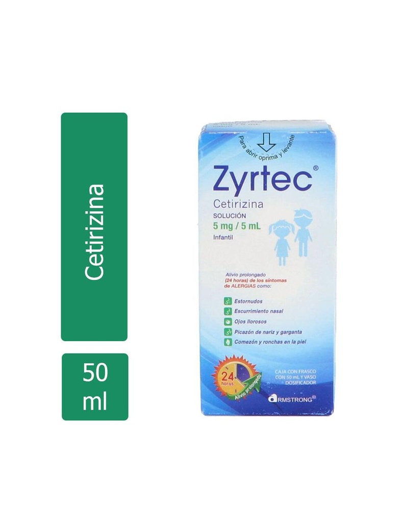 Zyrtec 5 Mg Infantil Solución Con Dosificador 50 Ml 