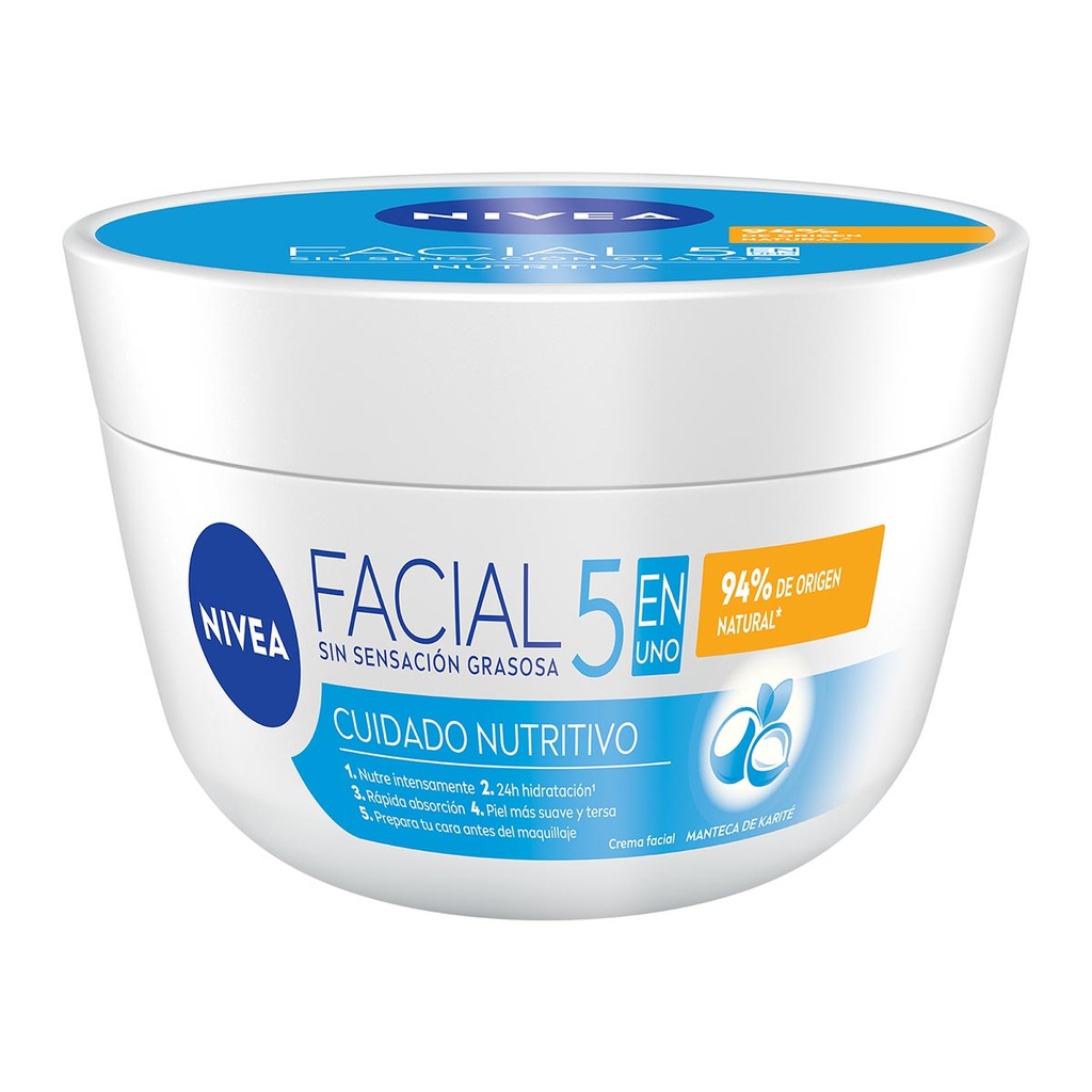 Crema Nivea Facial 5 En 1 Cuidado Natural 375 Ml 
