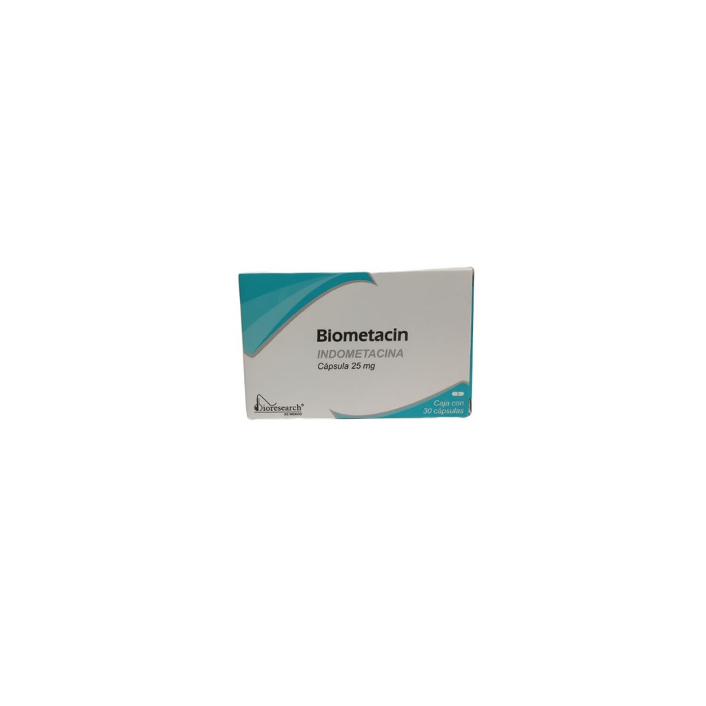 Biometacin Indometacina 25 Mg 30 Cápsulas Genérico Bioresearch 