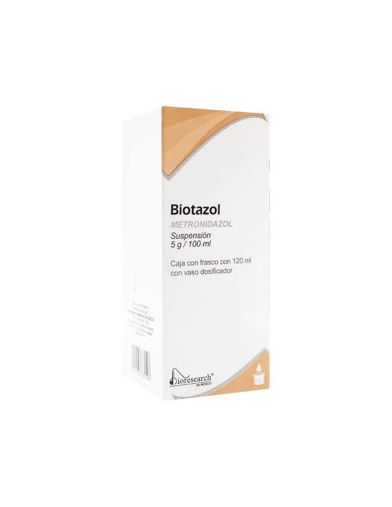 Biotazol Metronidazol 5g / 100ml Suspensión 120 Ml Genérico Bioresearch