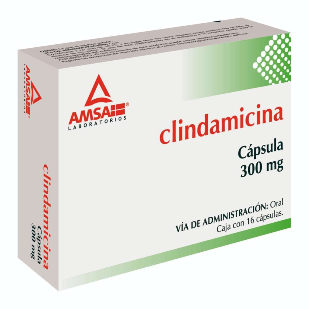 Clindamicina 300 Mg 16 Cápsulas Genérico Amsa 