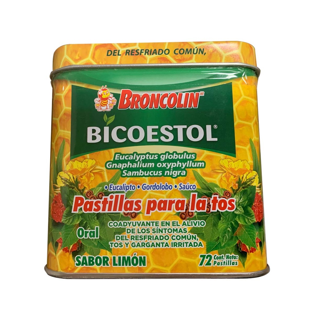 Broncolin Bicoestol Limón 72 Pastillas