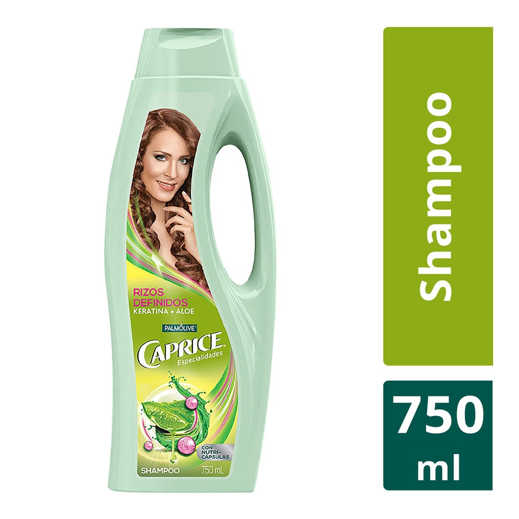 Shampoo Caprice Rizos Definidos Keratina Con Aloe 750 Ml 