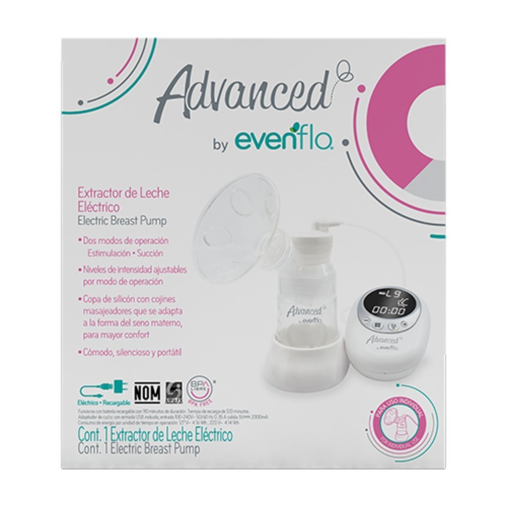 Extractor Leche Evenflo Advanced Eléctrico 