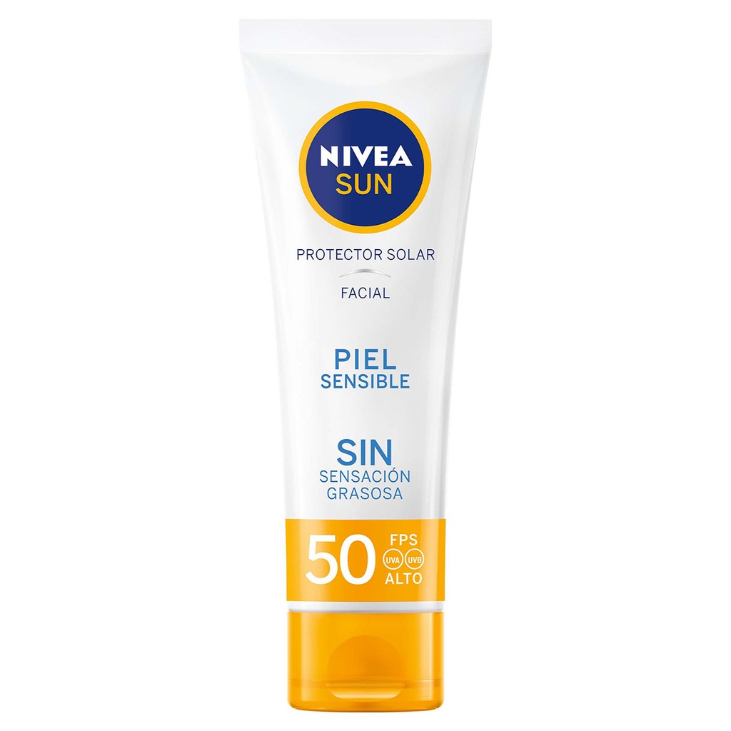 Bloqueador Nivea Sun Facial FPS50 Piel Sensible 50 Ml
