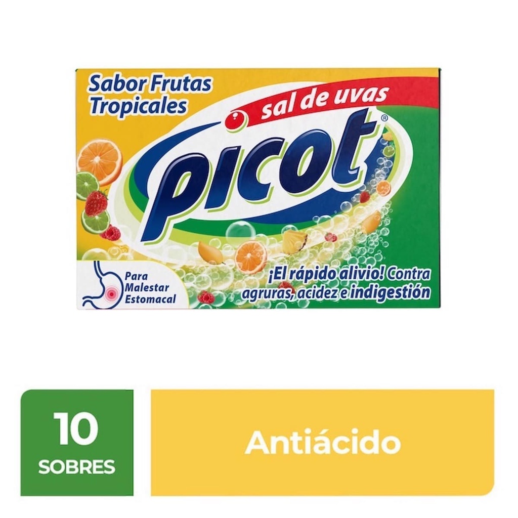 Sal De Uvas Picot Antiácido Frutas Tropicales 10 Sobres 