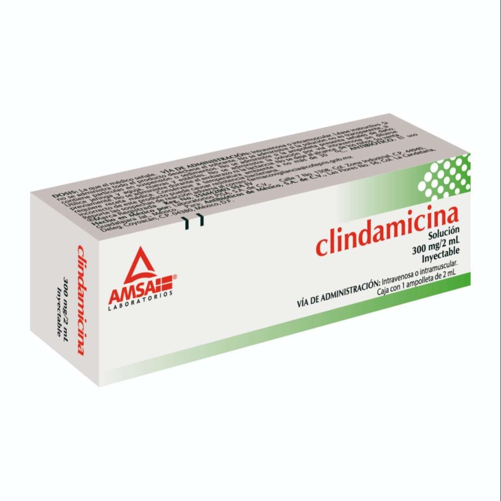 Clindamicina 300 Mg Solución Inyectable 2 Ml Genérico Amsa 