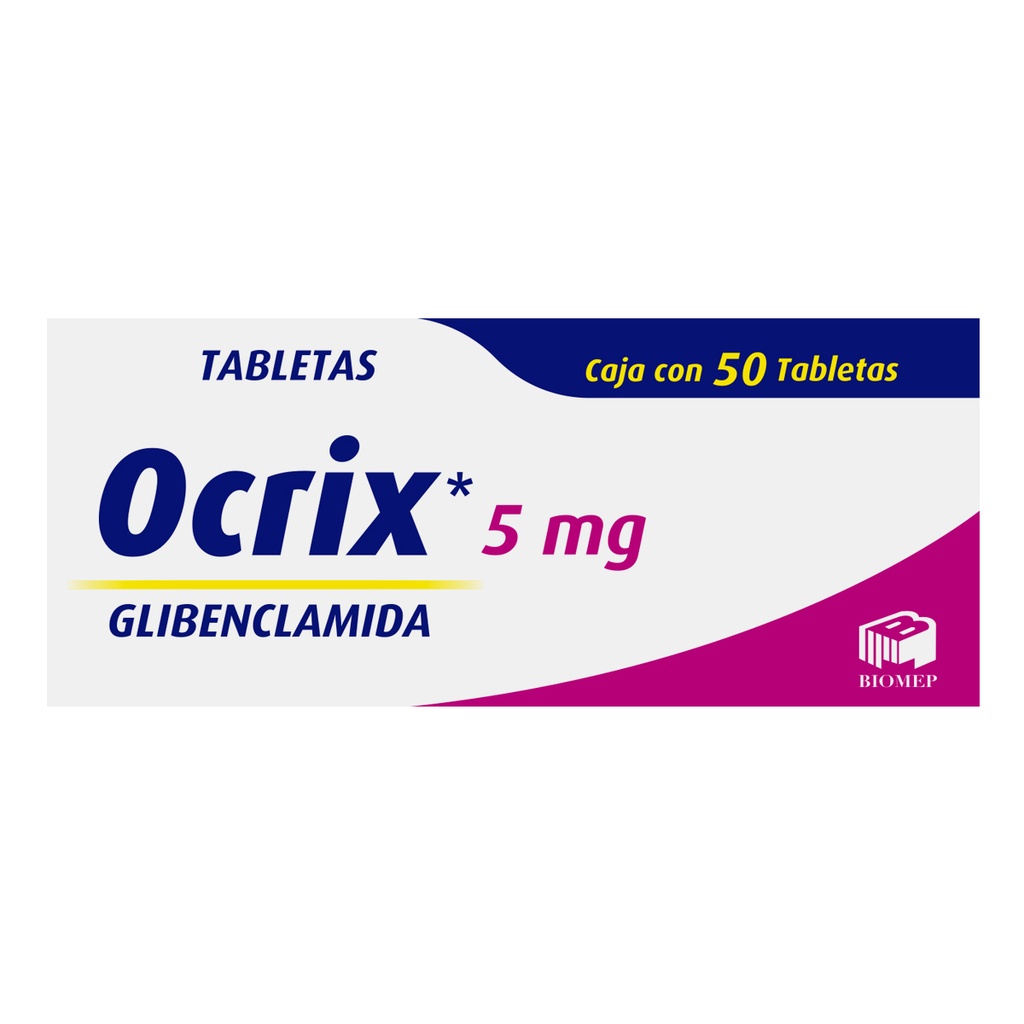 Ocrix Glibenclamida 5 Mg 50 Tabletas Genérico Com Biomep 