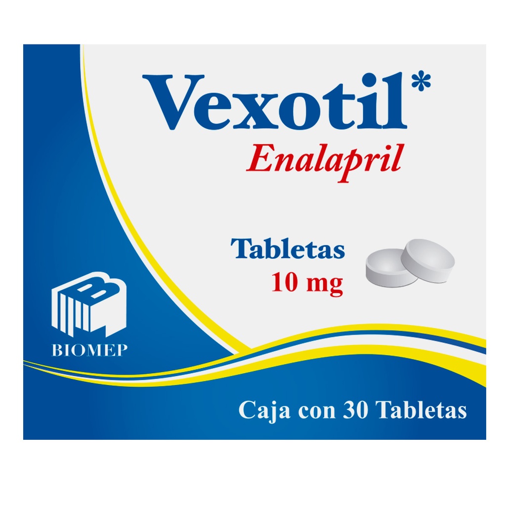 Vexotil Enalapril 10 Mg 30 Tabletas Genérico Com Biomep 