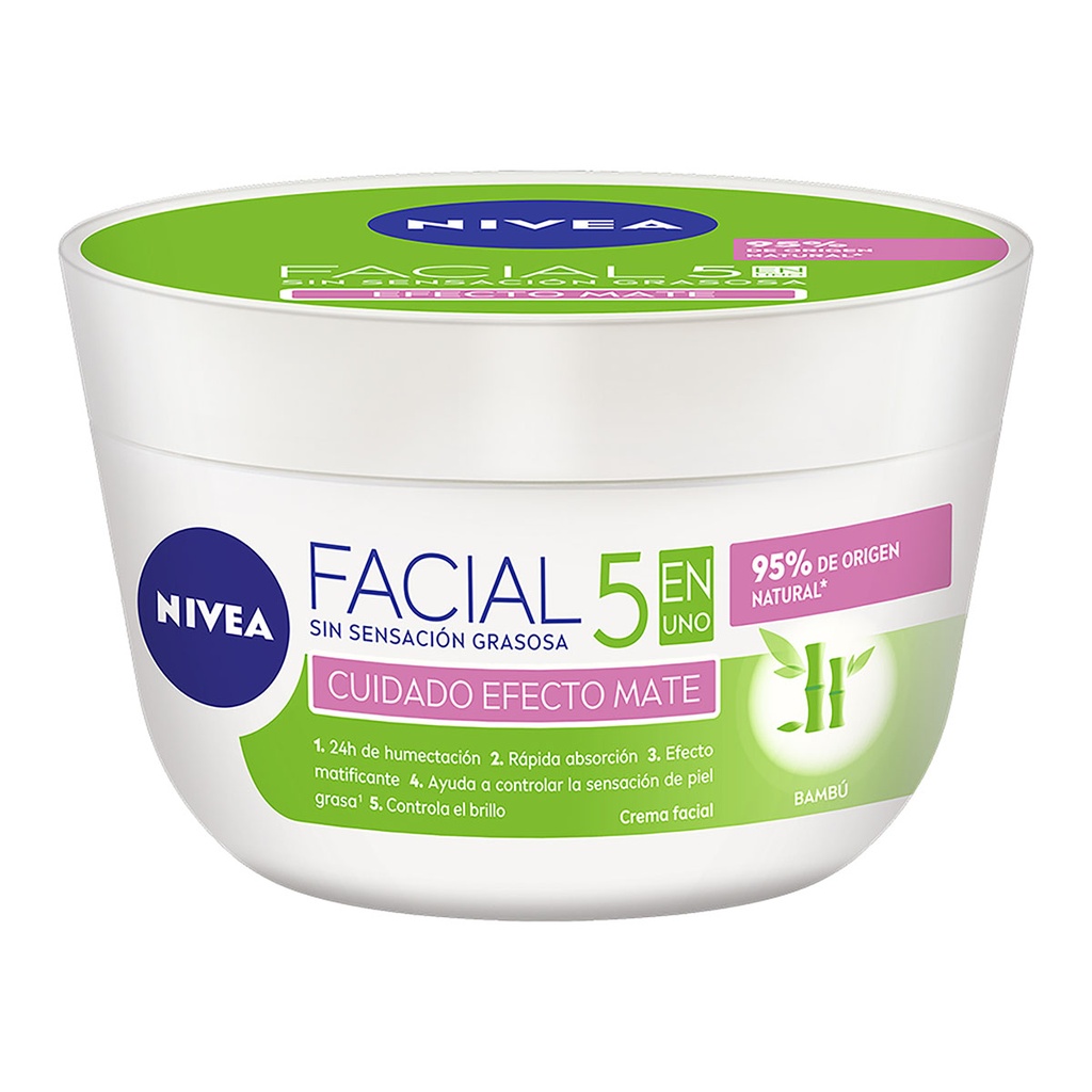 Crema Nivea Facial 5 En 1 Efecto Mate 200 Ml 
