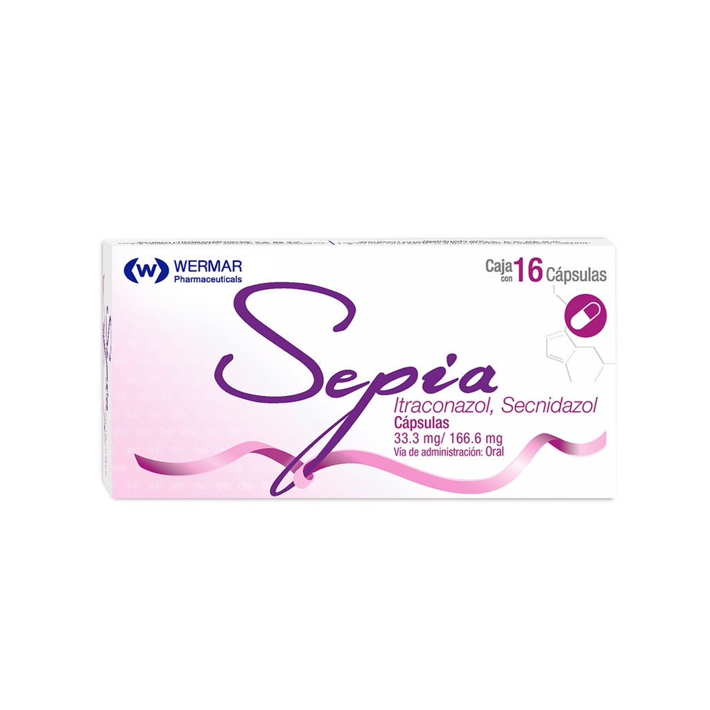 Sepia Itraconazol/Secnidazol 33.3/166.6 Mg 16 Cápsulas Genérico Wermarphar 