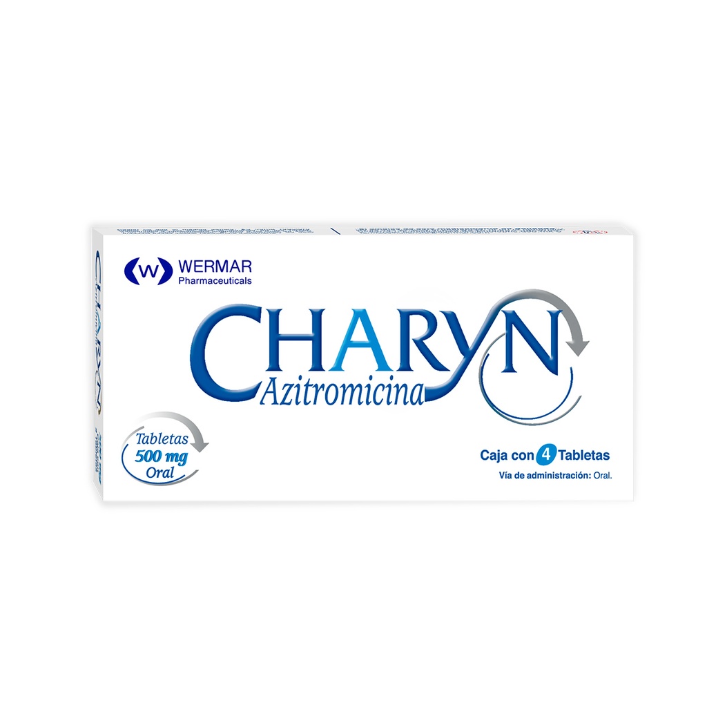 Charyn Azitromicina 500 Mg 4 Tabletas Genérico Wermarphar