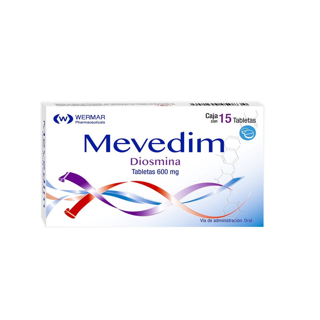 Mevedim Diosmina 600 Mg 15 Tabletas Genérico Wermarphar 