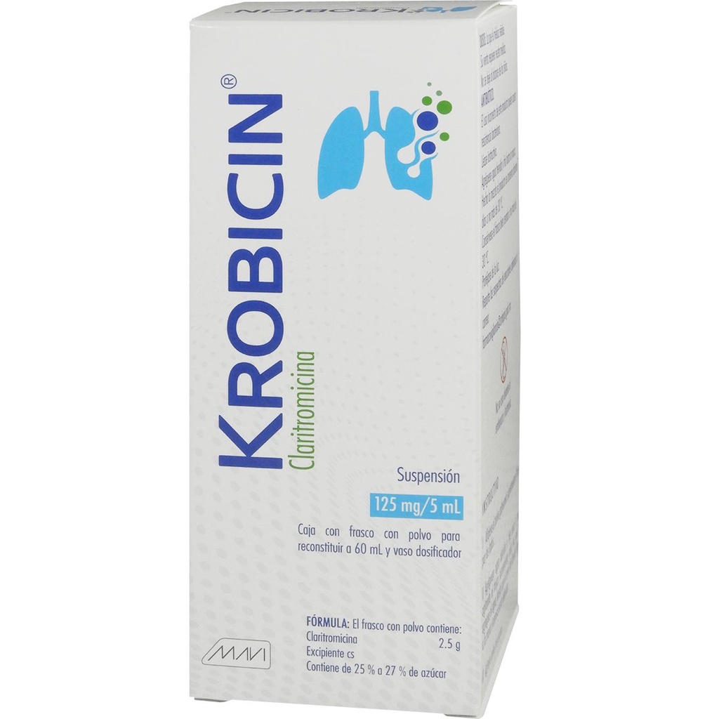 Krobicin Claritromicina 125 Mg/5 Ml Suspensión Genérico Mavi 