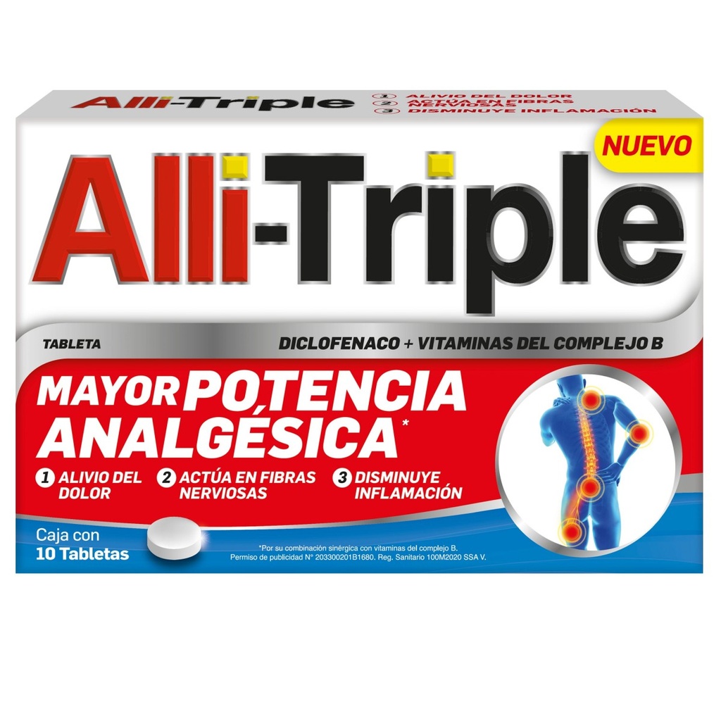 Alli Triple 50/.25/50/50 Mg 10 Tabletas