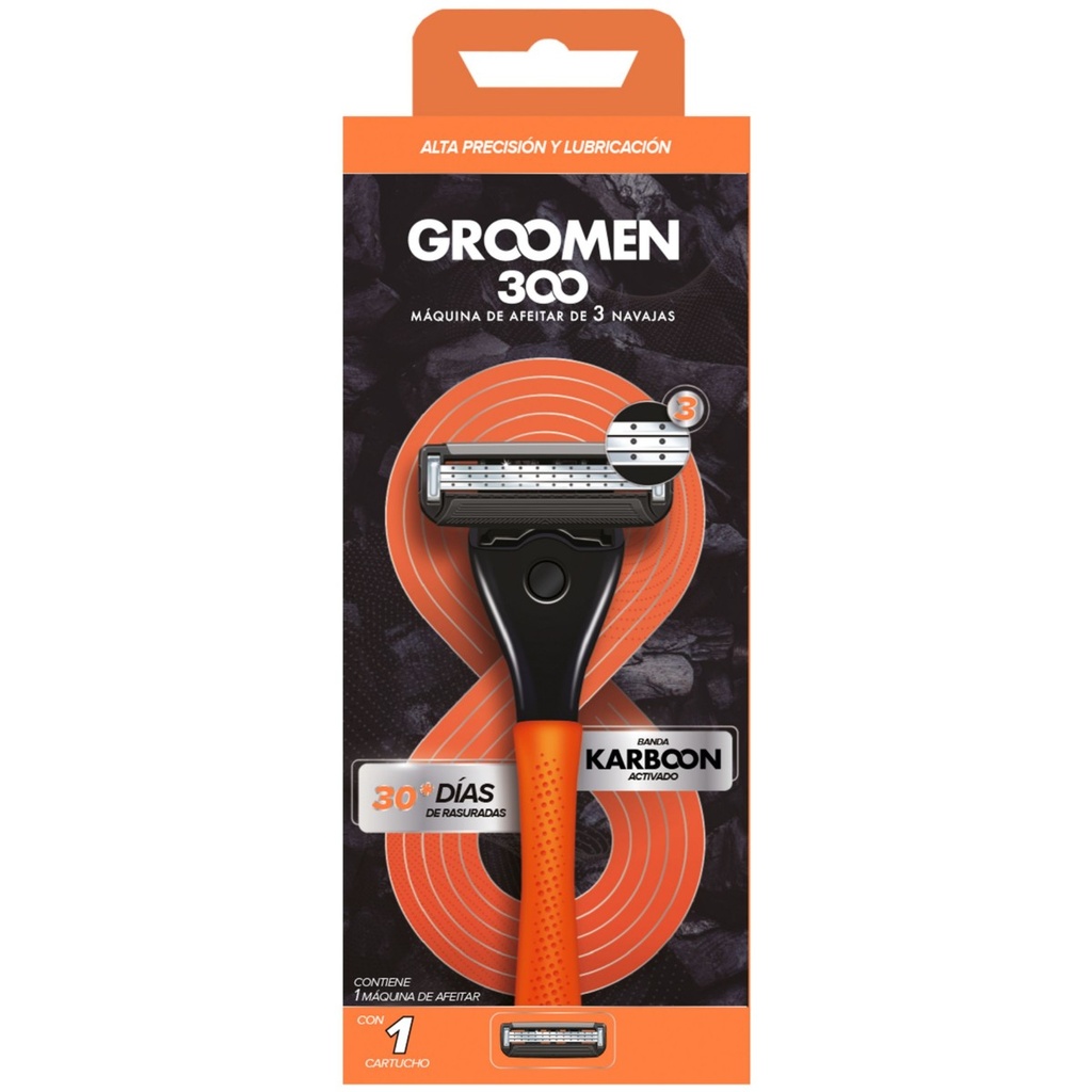 Máquina Groomen Karbon 3 Navajas + Cartucho 