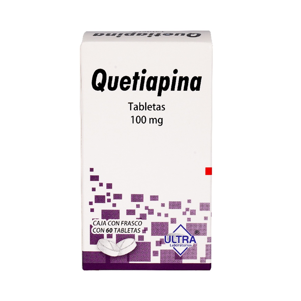 Quetiapina 100 Mg Frasco 60 Tabletas Genérico Ultra Lab 