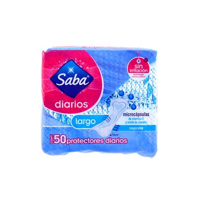 [7501019040887] Protectores Saba Diarios Multiestilos Largos 50 piezas 
