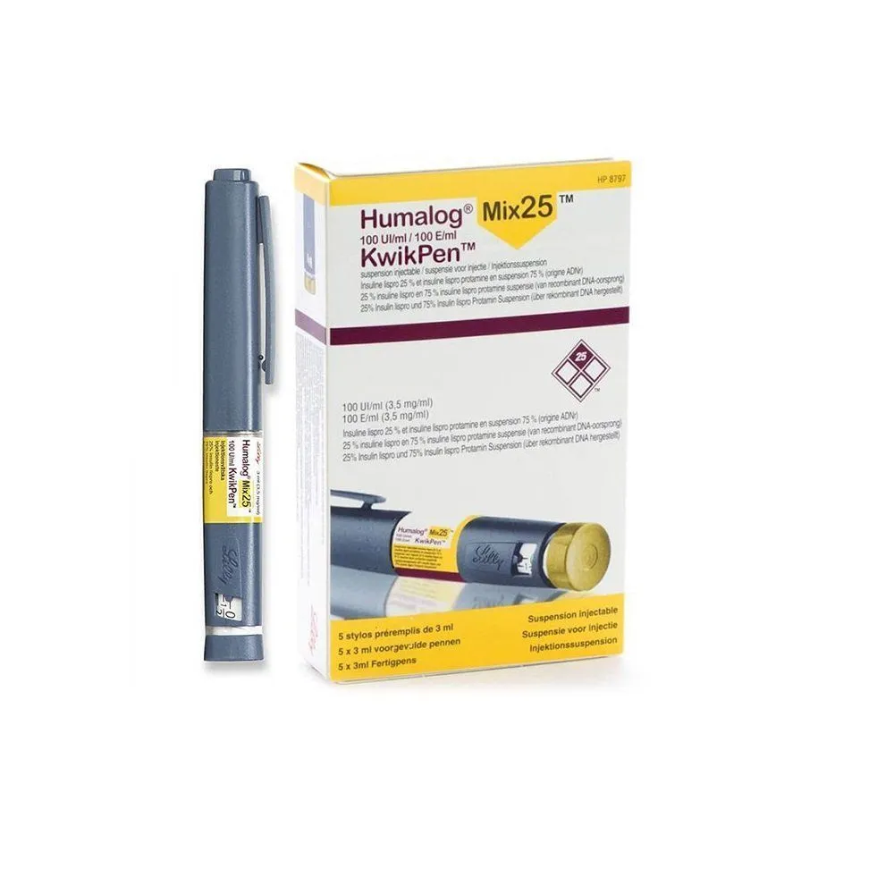 Humalog Mix 25 100 UI 3 Plumas Suspensión Inyectable 3 Ml 