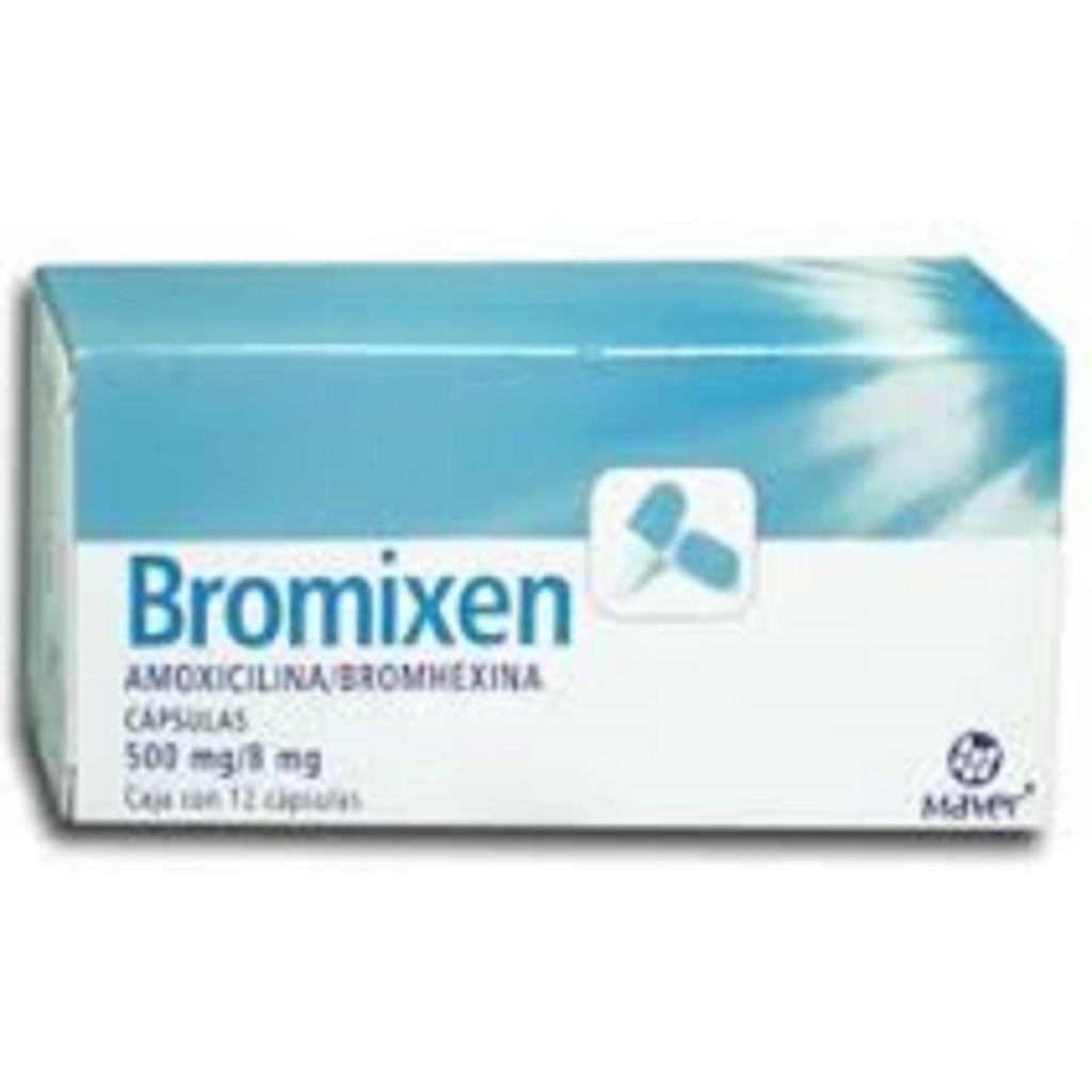 Bromixen Amoxicilina/Bromhexina 500/8 Mg 12 Cápsulas Genérico Maver