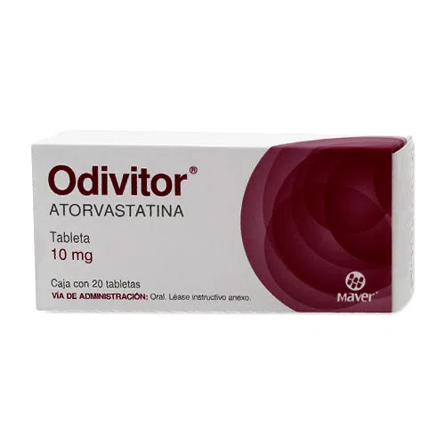 Odivitor Atorvastatina 10 Mg 20 Tabletas Genérico Maver