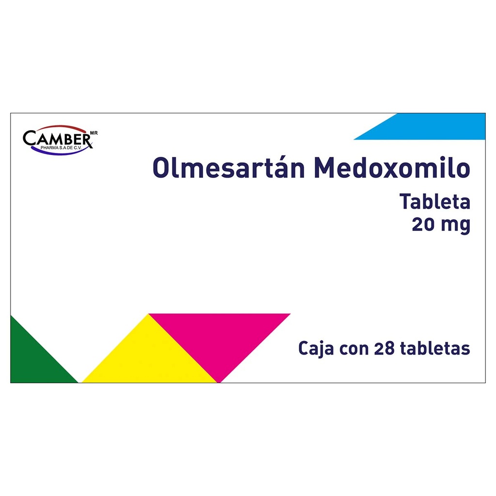 Olmesartan Medoxomilo 20 Mg 28 Tabletas 