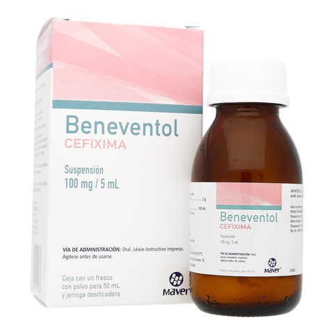 Beneventol Cefixima 100 Mg/5 Ml Suspensión 50 Ml Genérico Maver 