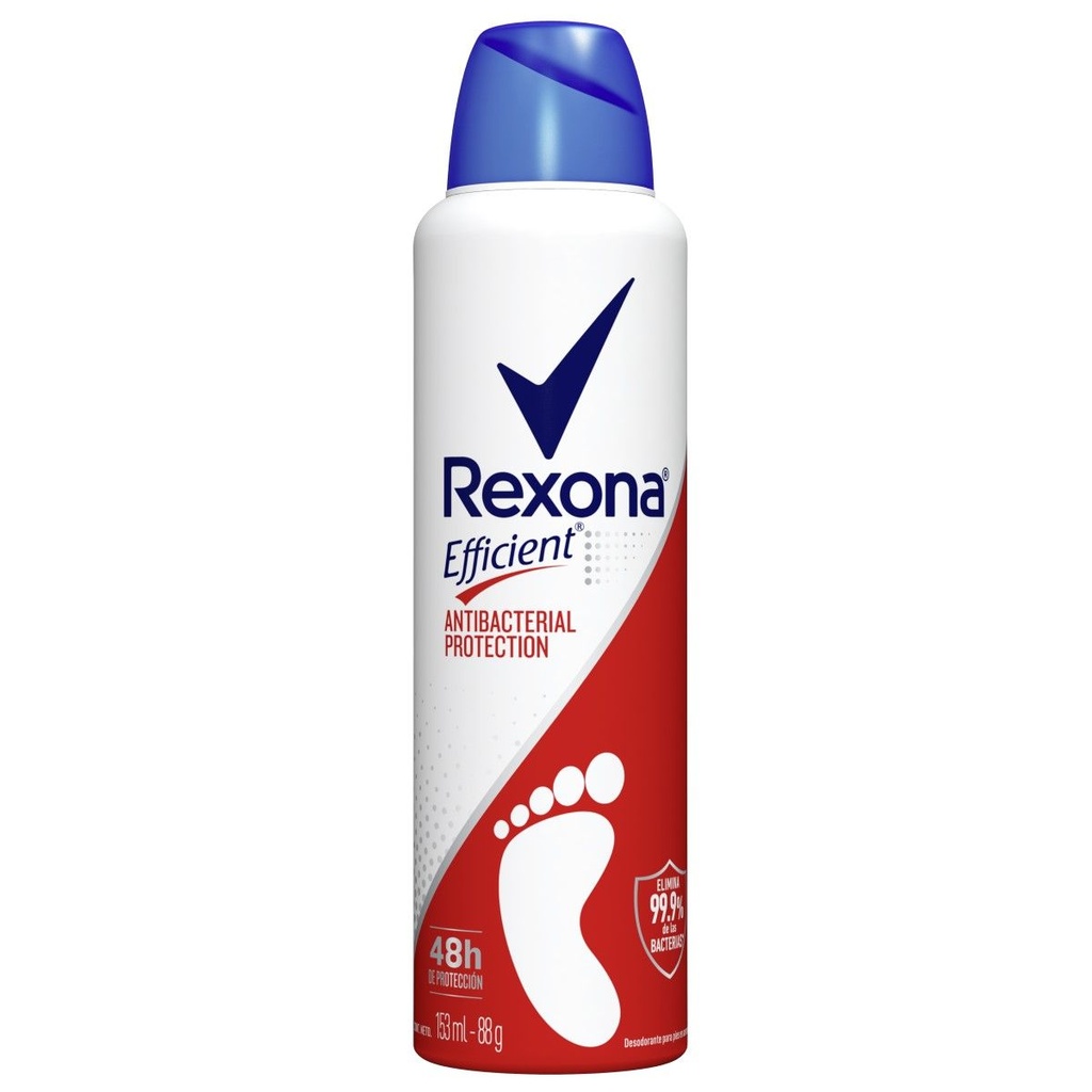 Desodorante Rexona Efficient Antibacterial Protection Pies 153 Ml 