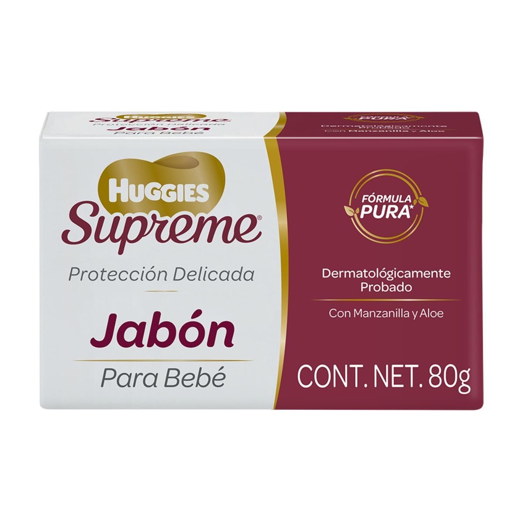 Jabón Huggies Supreme Manzanilla Aloe 80 G 